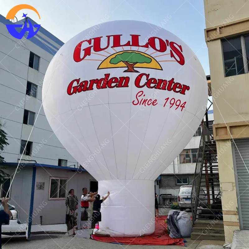 

Giant Inflatable White Hot Air Balloon Decoration Outdoor Mall Event Advertising Decorative Prop