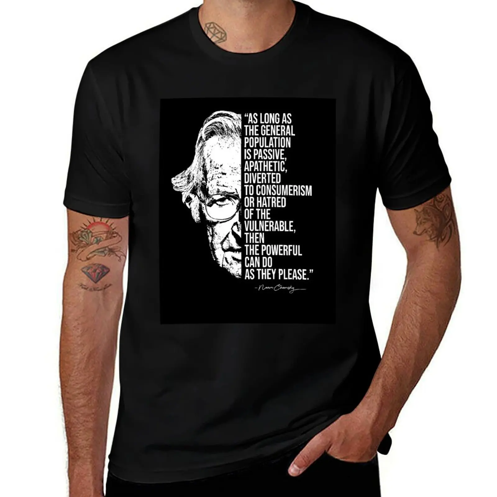 Noam Chomsky quote, quotes T-Shirt Simple Casual Short Sleeve Cotton T-Shirt