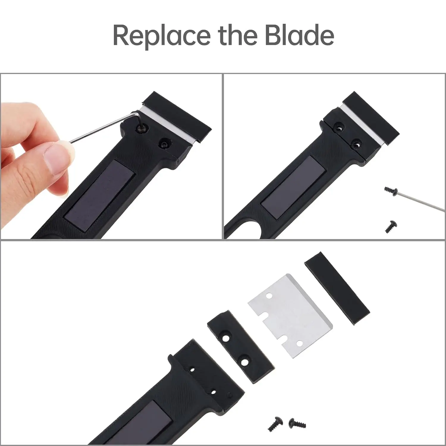 3D Printer Bambu Lab Scraper, DIY Blade Kit,3D Printer Tool SK5 Steel Scraper Tip Blade with Screws and Magnetic Stickers 4