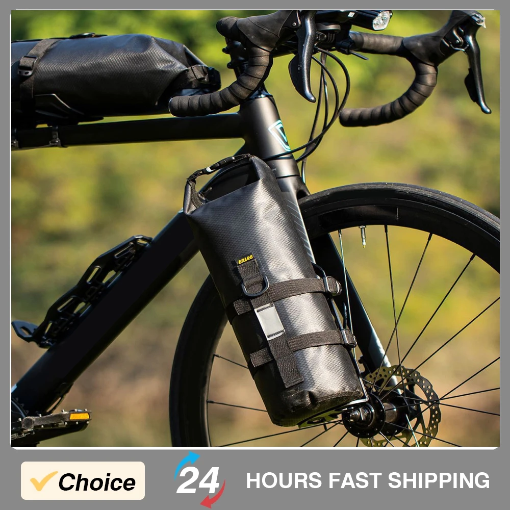 

Сумка для велосипедной вилки, многофункциональная водонепроницаемая сумка со светоотражающими полосками емкостью 5 л, сумка для передней вилки велосипеда с фиксированным держателем для шоссейного велосипеда