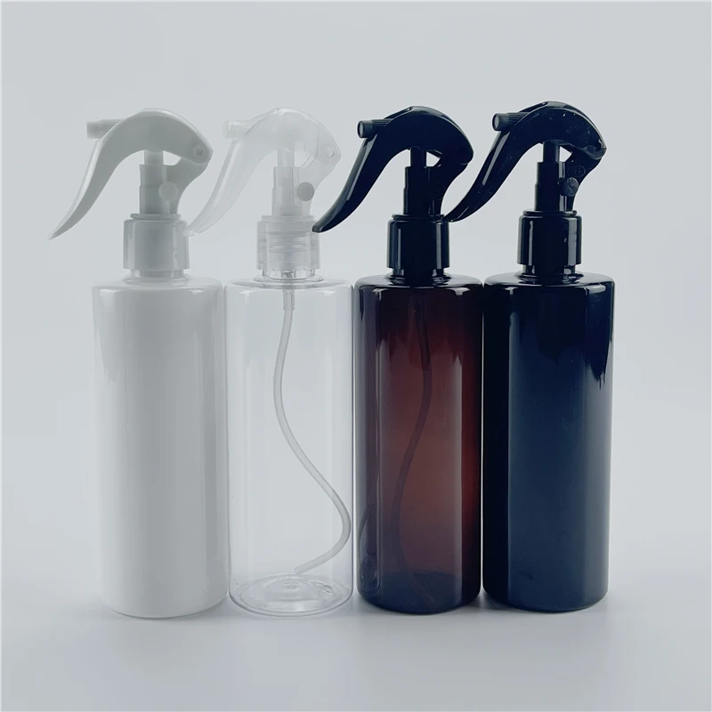 300ML X 20 White Black Plastic Bottle With Trigger Spray Pump Cosmetic Container With Fine Mist Sprayer Hairdressing Tool Bottle