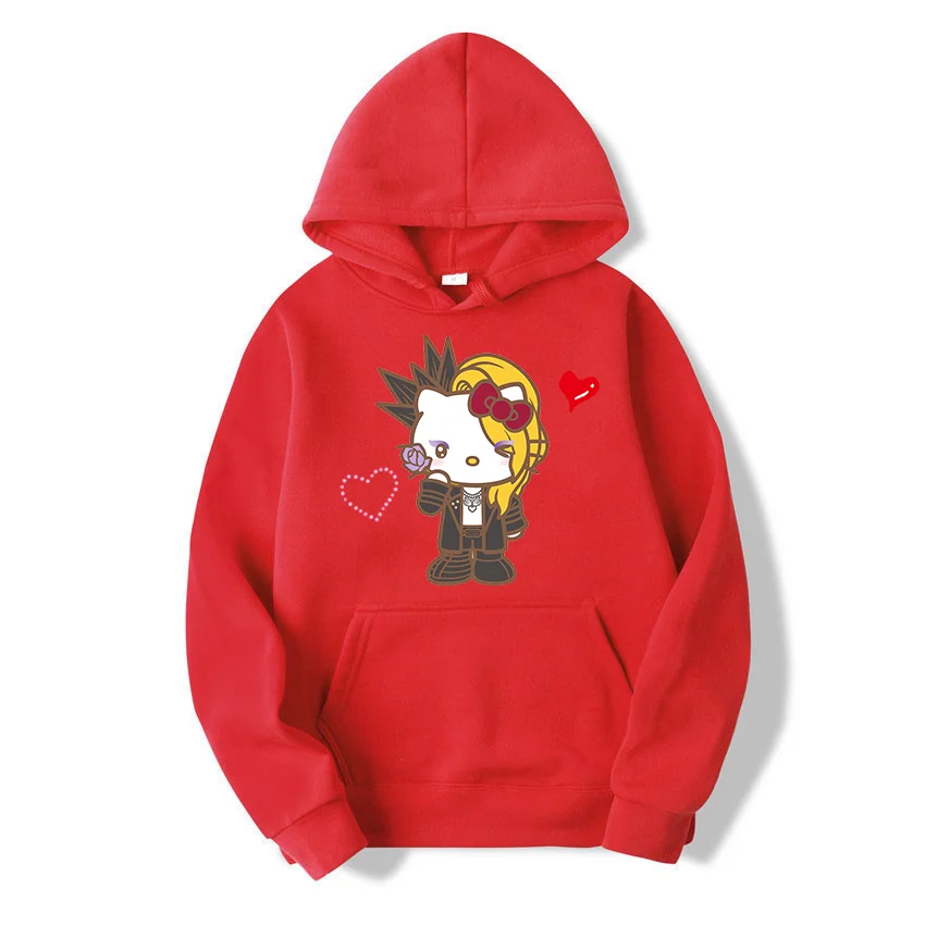 Sanrio Yoshi Kitty Men's and Women's Hoodie Casual Street Clothing Long sleeved Sweatshirt Boys and Girls Autumn Top Coat