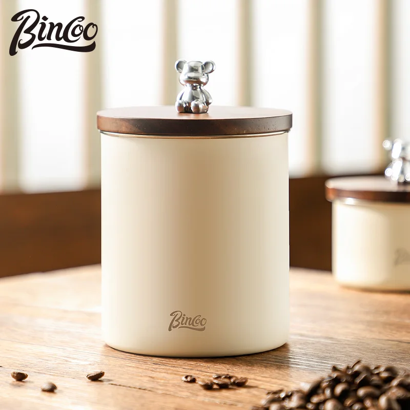 

BINCOO Coffee Bean Sealed Jar Household Stainless Steel Coffee Powder Storage Jar Food Storage Tank Tea Jar High Capacity 800ML/