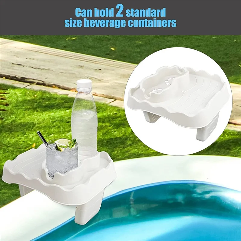 Pool Cup Holder,Detachable Drink Cup Holder and Refreshments Tray Compatible with Intex Most Inflatable Pools B