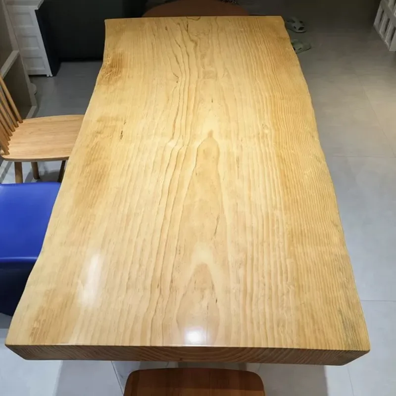 

suspended tea table natural edge large board household dining table North American ash wood reception negotiation