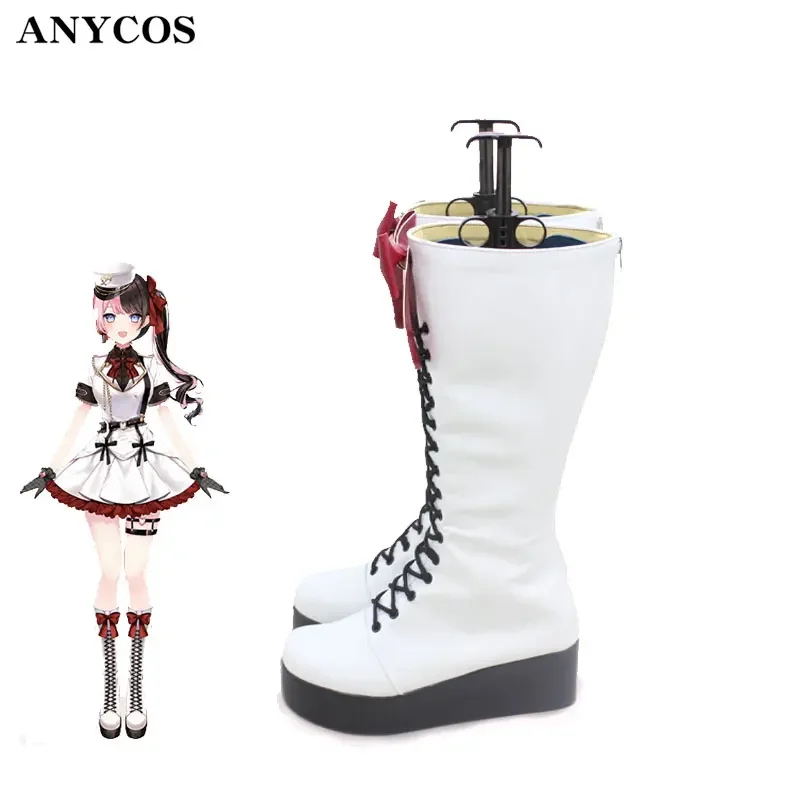 Vtuber Hinano Tachibana Cosplay Shoes Halloween Carnival Boots PU Leather Shoes Cosplay Props Custom Made