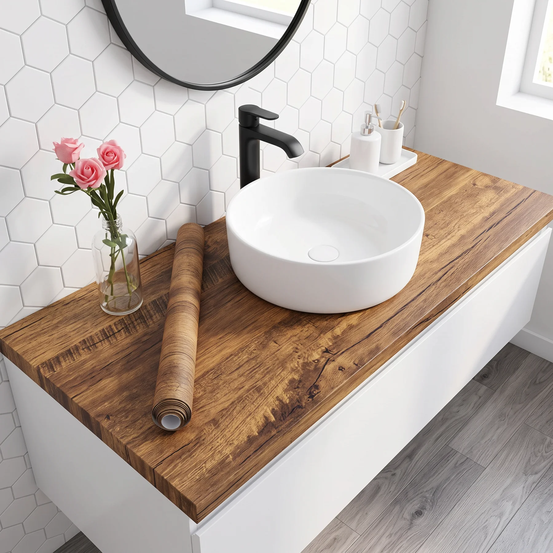 Vintage Wood Grain Contact Paper Self Adhesive Waterproof Vinyl Sticker for Kitchen Counter Cabinet Table Furniture Makeover