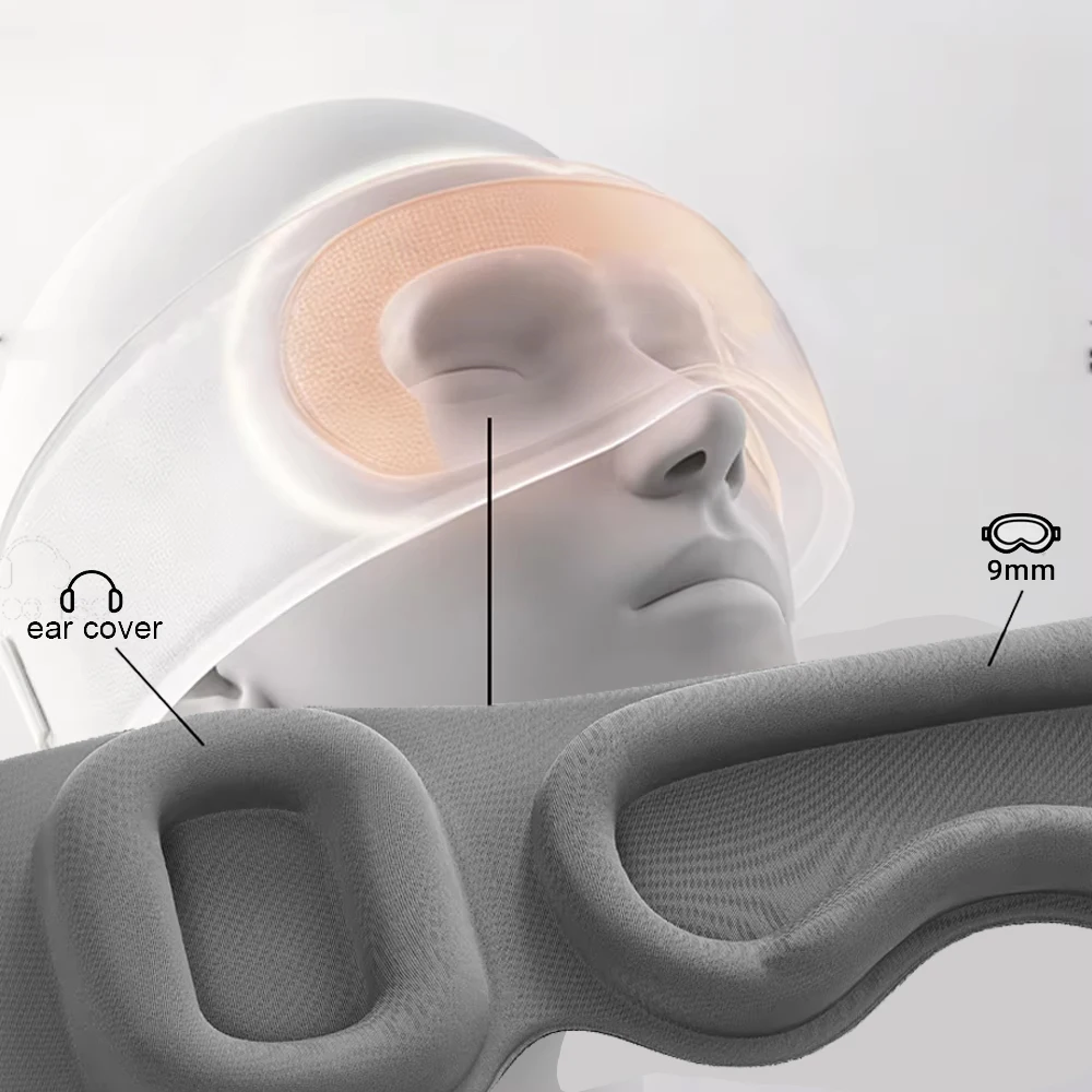 Gravity Sleep Patchs Eyeshade Sleepmask for Side Sleeper 3D Weighted Eye Mask For Sleeping With Ear Cover Noise Reduce Blindfold