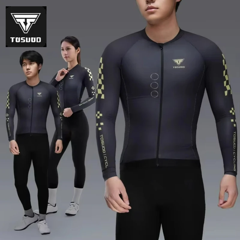

TOSUOD Мужская велосипедная рубашка с длинным рукавом, дышащая ветрозащитная спортивная куртка для езды на велосипеде