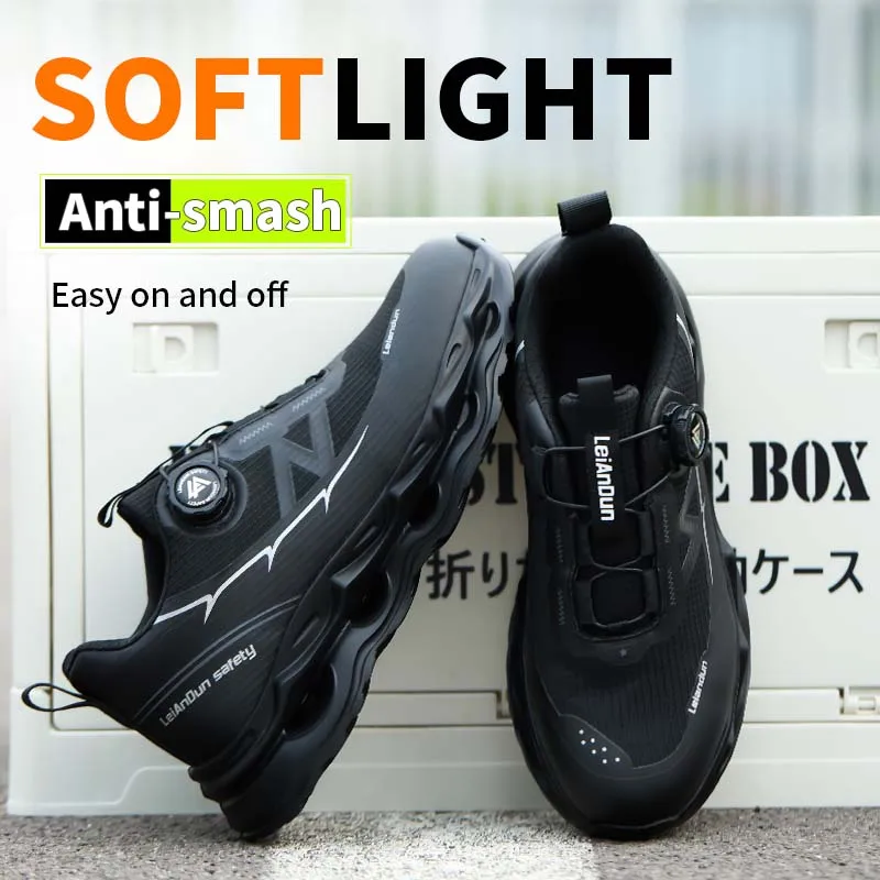 Leiandun été respirant hommes nouveau Anti-smash Anti-crevaison isolation léger bouton rotatif chaussures de sécurité