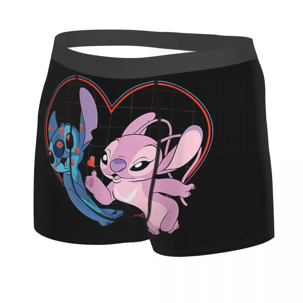 Custom Stitch Lilo Angel Heart Kisses Boxers Shorts Men's Briefs Underwear Fashion Underpants