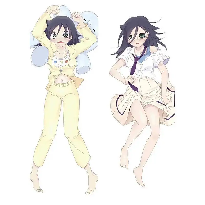 Funda de almohada de Anime Watamote Tomoko Kuroki Dakimakura, decoración de cama para el hogar, funda de almohada larga de 150Cm