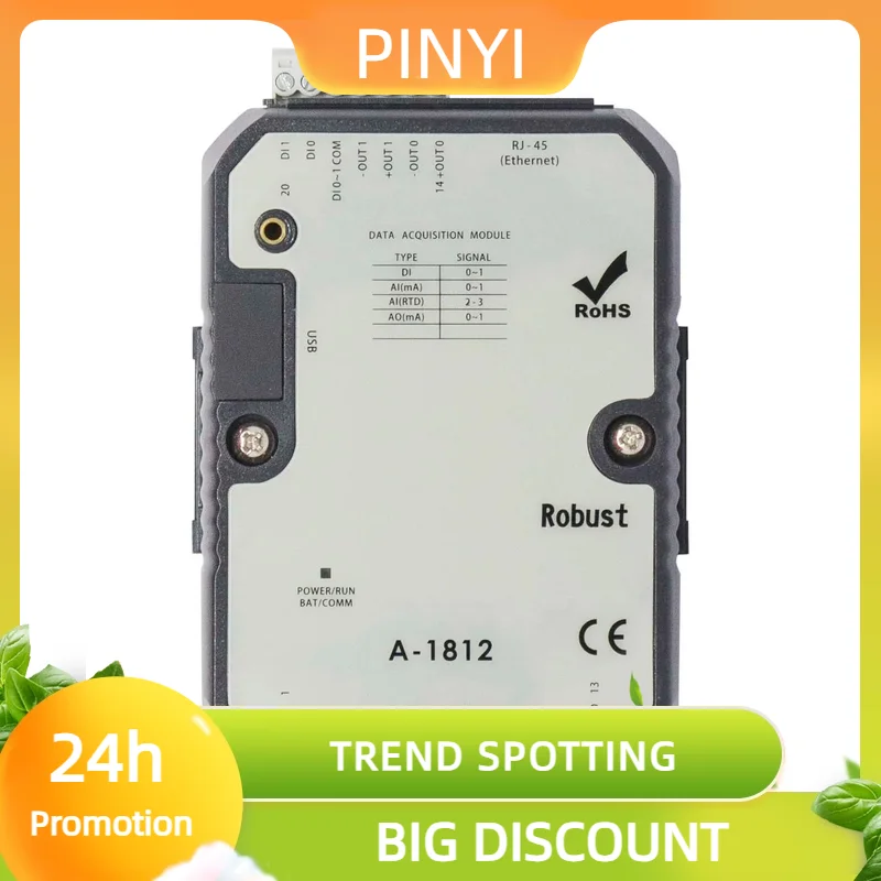 Promotion Ethernet Analog IO Module with 4AI 2AO 2DI Modbus TCP ( A-1812)*