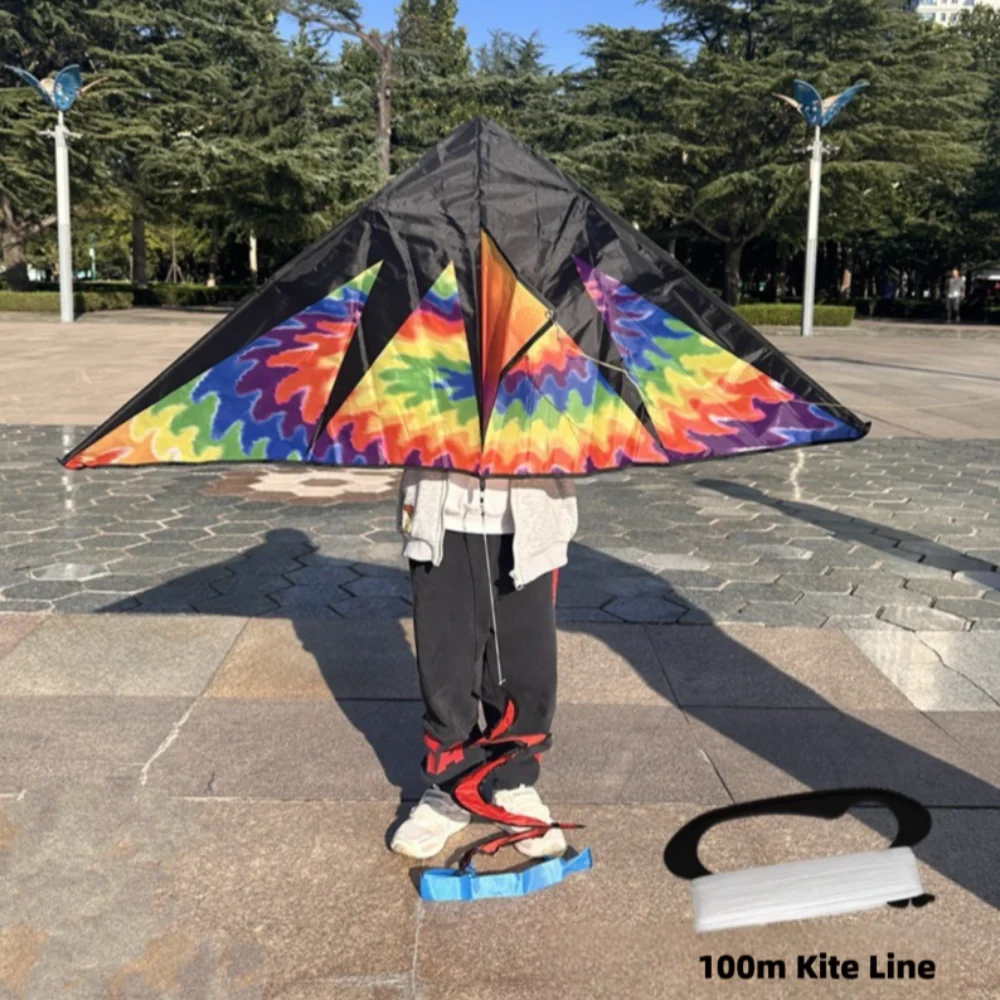 Gemakkelijk te vliegen Grote strand Delta-vliegers 1,22 m Spiraalstaart Kindervlieger Goed vliegend met 100 meter vliegerkoord Buiten vliegend speelgoed