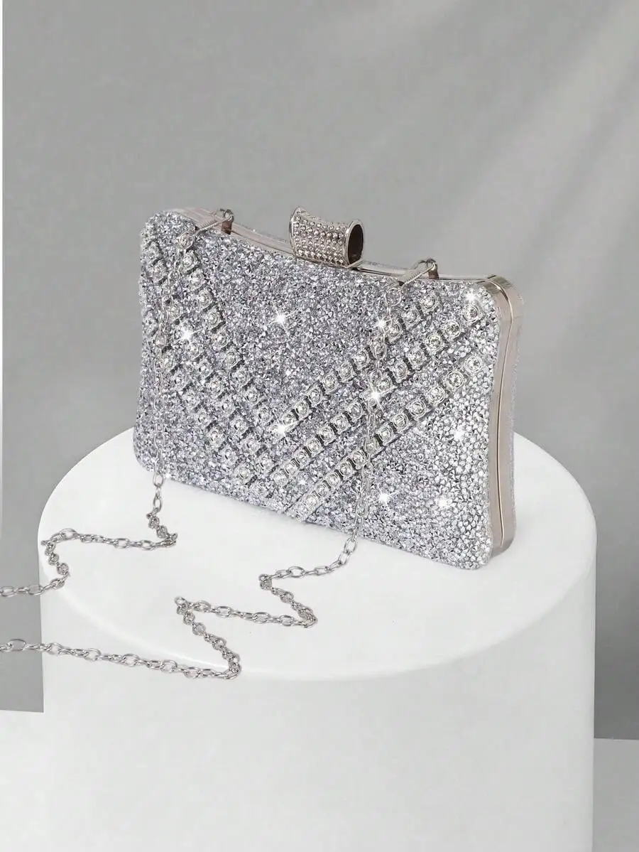

Elegant Rhinestone Clutch Purse With Chain Strap For Women Evening Party Bag