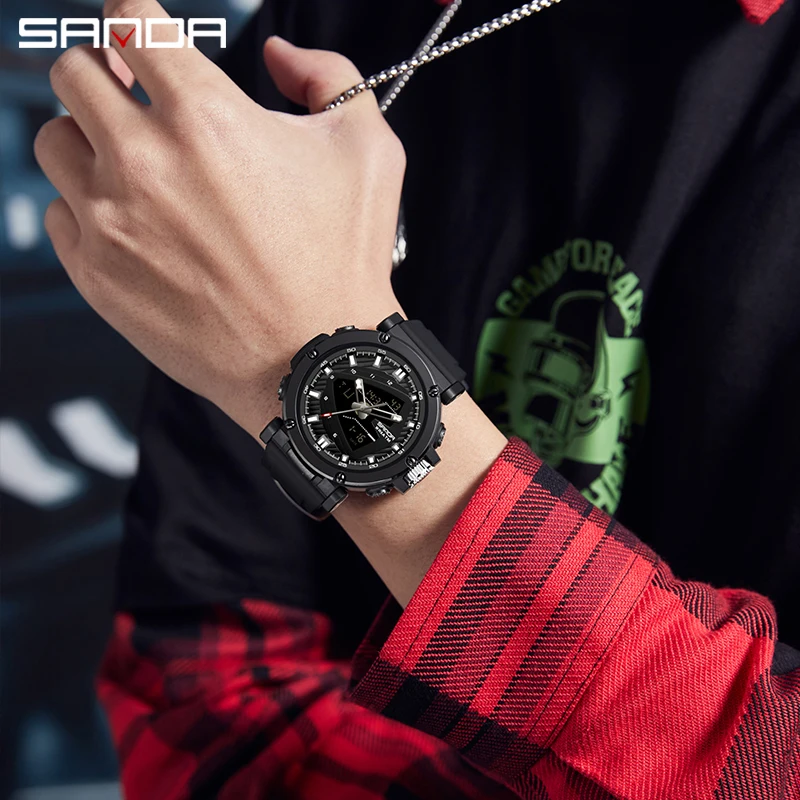 SANDA G style Sports Military Men\'s Watches Luxury Digital Watch 50M Waterproof Quartz Wristwatch for Male Relogios Masculino