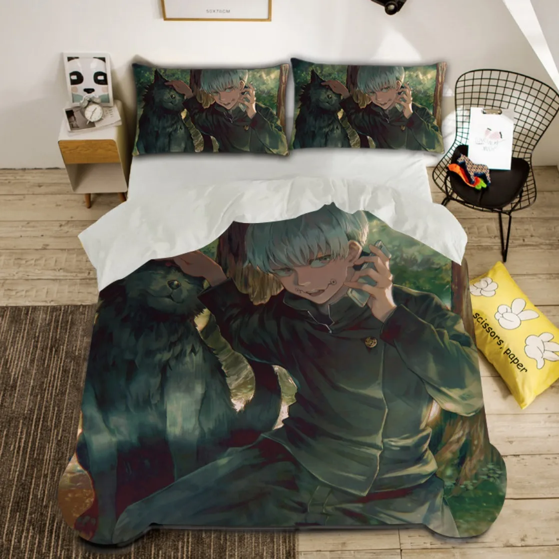 3D Anime Satoru Gojo Quilt Cover Japan Famous Anime Duvet Cover Sets Boys 3D Printed Sukuna Bedroom Decoration