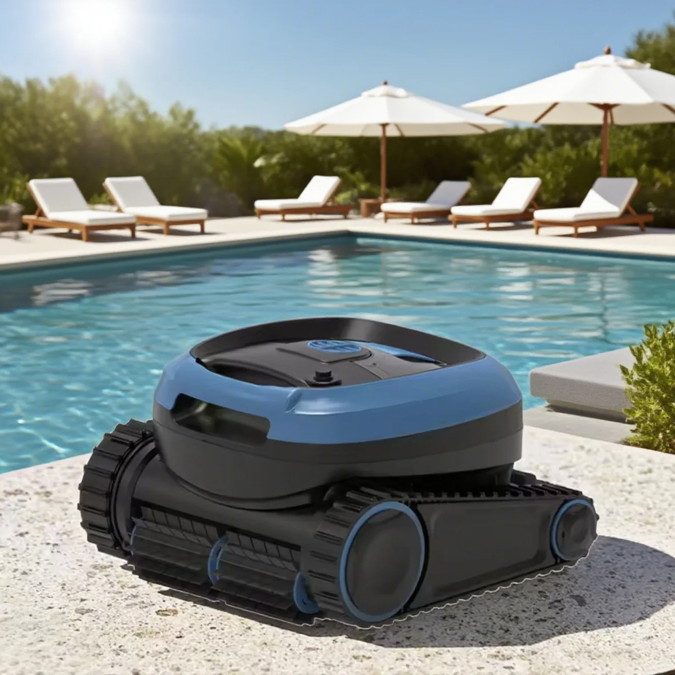 Bezprzewodowy automatyczny robot do basenu, inteligentna podwodna maszyna do odkurzania ścieków basenowych.