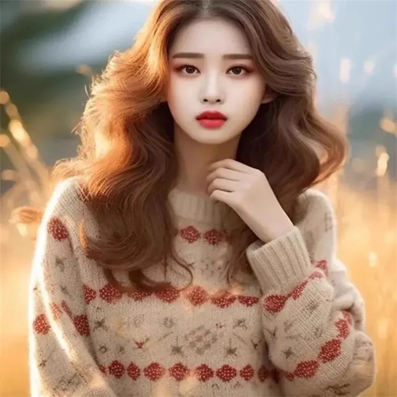 

Korean High-End Knitted Sweater Women's Autumn And Winter Lazy Style Loose And Casual Base Shirt Warm And Super Beautiful Top