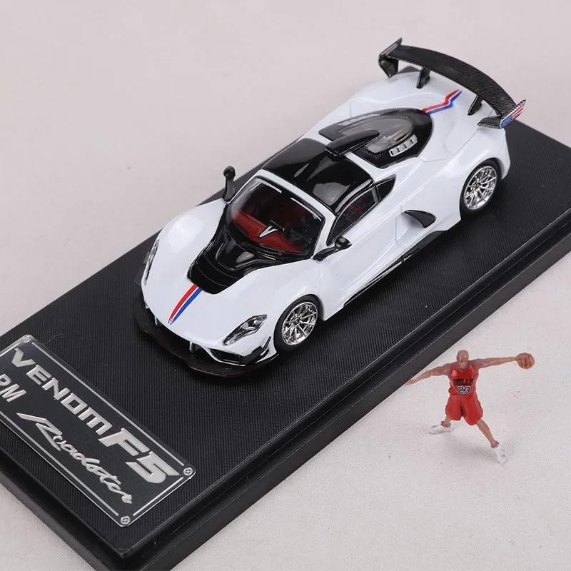 1:64 Hennessey Venom F5، نموذج سيارة مصنوع من خليط معدني مصبوب، للمراهقين للعب مع، ديكور للبالغين، هدية عيد ميلاد للأطفال.