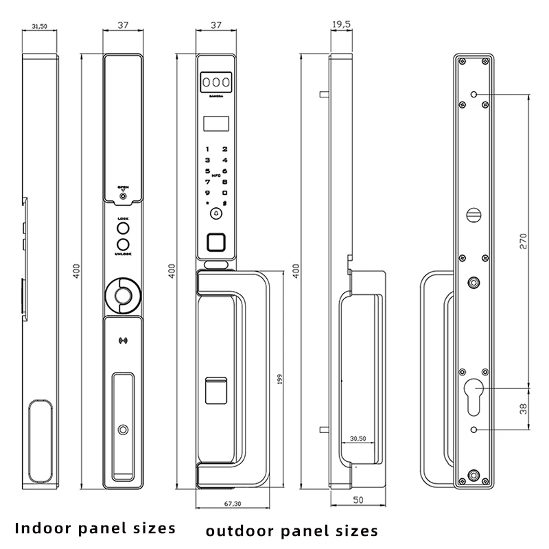 Quality Broken Bridge Aluminum Door Ultra Narrow Ultra Thin Frame Face Recognition Palmprint Fully Automatic Smart Door Lock