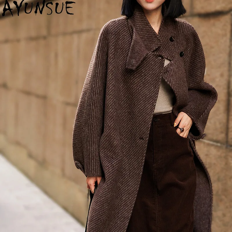 

AYUNSUE Wool Coats for Woman Luxury Mid-length Jackets for Woman Double-sided Woolen Jacket Woman Clothes High Quality Ropa