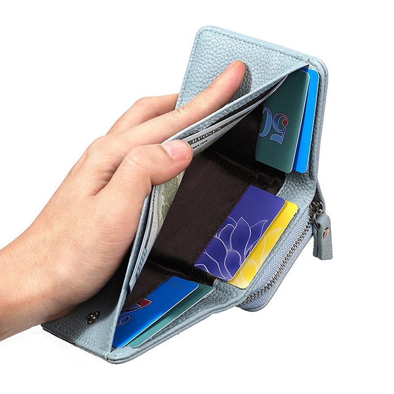 Женский кошелек, маленький кошелек на молнии, женский короткий кошелек из коровьей кожи, женский кошелек, RFID-карта, сумка для денег, подарок для женщин