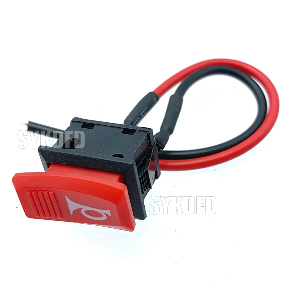 1 pz clacson interruttore pulsante auto E-bike moto clacson universale momentaneo interruttore a bilanciere plastica 2 Pin auto-reset rosso