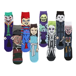 Chaussettes en coton mignonnes pour hommes et femmes, film d'Halloween, décontracté, hip hop, créatif, doux, confortable, drôle, robe fantaisie, bonne qualité, P5989