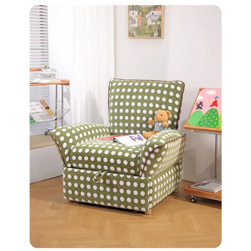 Cream wind high backrest fabric sofa light luxury simple modern living room small apartment sofa lazy fabric leisure chair