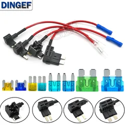 1Set 12V Mini Small Medium Size Car Fuse Holder Add-a-circuit TAP Adapter with ATM Blade Fuse Micro Mini 10A 5A 20A 25A 30A 40A