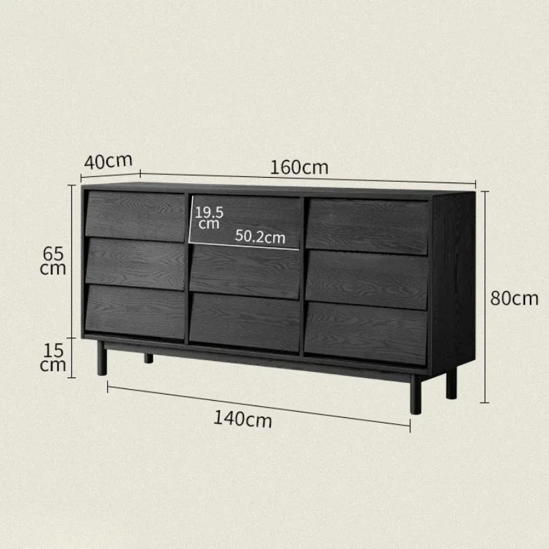 

A Black Solid Wood Wall Storage Cabinet Bedroom Ash Wood Porch Side Locker
