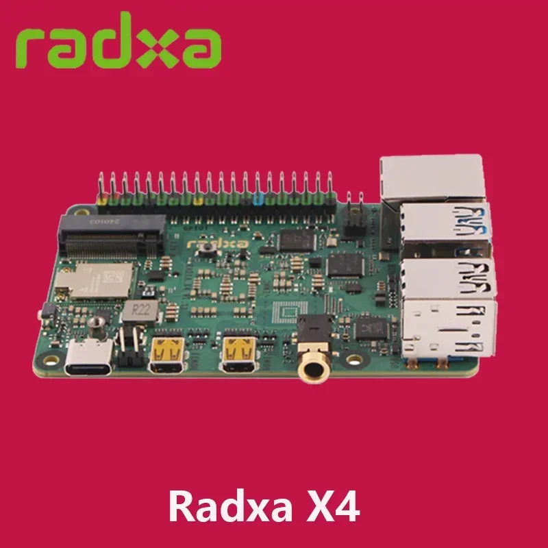 Radxa X4 con Intel N100 Salida Dual 4K 2,5 Gbps Ethernet PCIe 3,0 M.2 M Tecla WiFi 5/6 SBC de Alto Rendimiento Nuevo