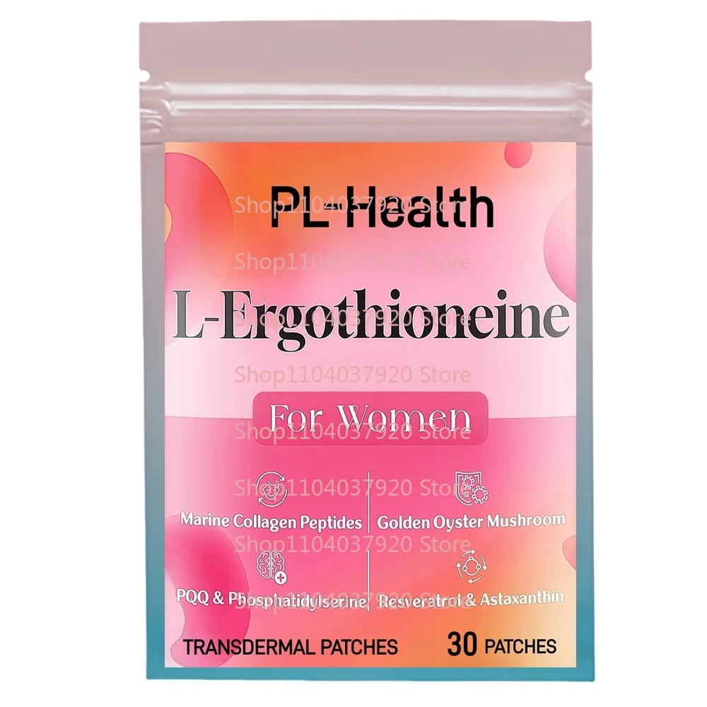 30 cerotti cerotti transdermici L-Egotoioneina con peptidi di collagene, PQQ per la cura della pelle delle donne, cervello, immune, supporto cognitivo