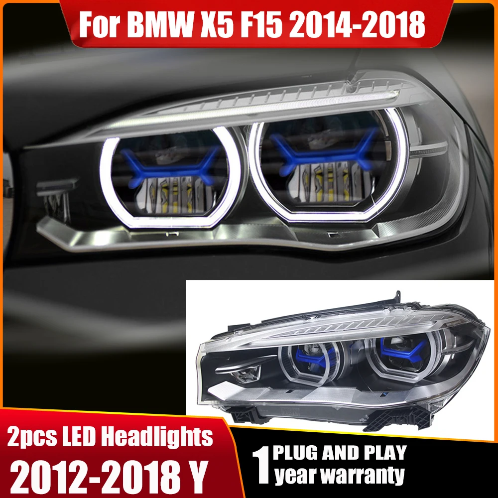 

Фонари головного света для BMW X5 X6 F15 2014 2015 2016-2018 X6, автомобильные лампы, дневные ходовые огни, динамические Сигналы поворота, автомобильные аксессуары