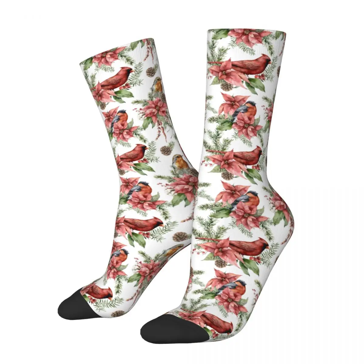 Northern Cardinal Cardinalis Merchandise Crew Socks Sweat Absorbing Cute Birds High Quality Middle Tube Socks