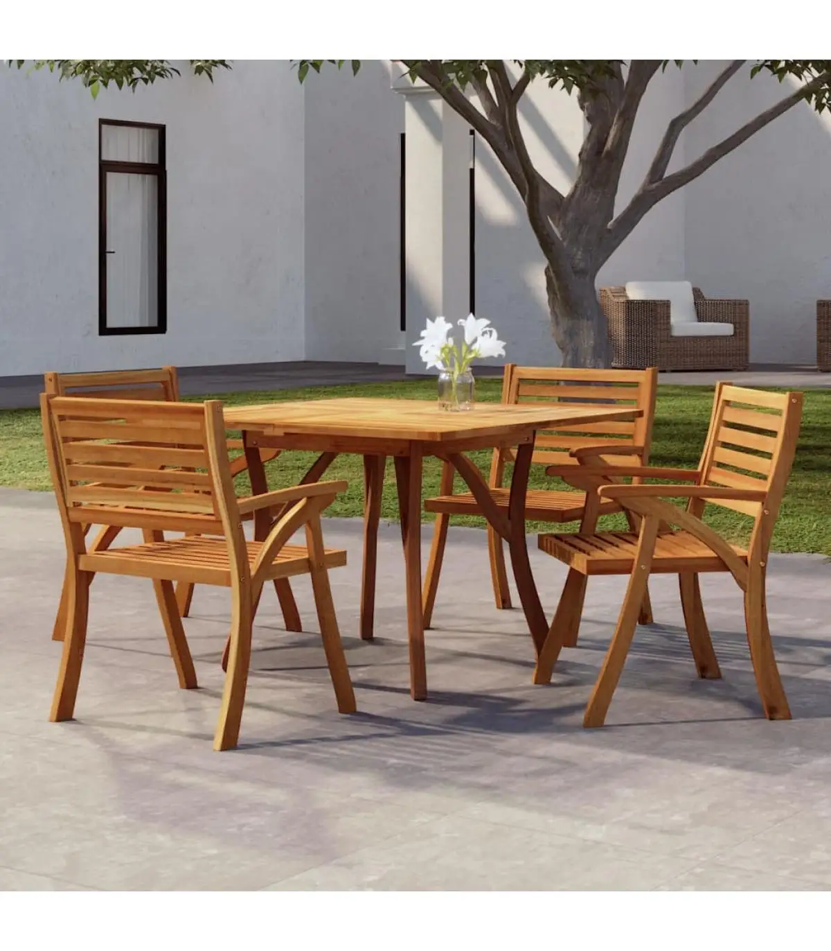 Garden tables garden table solid wood acacia 110x110x75 cm