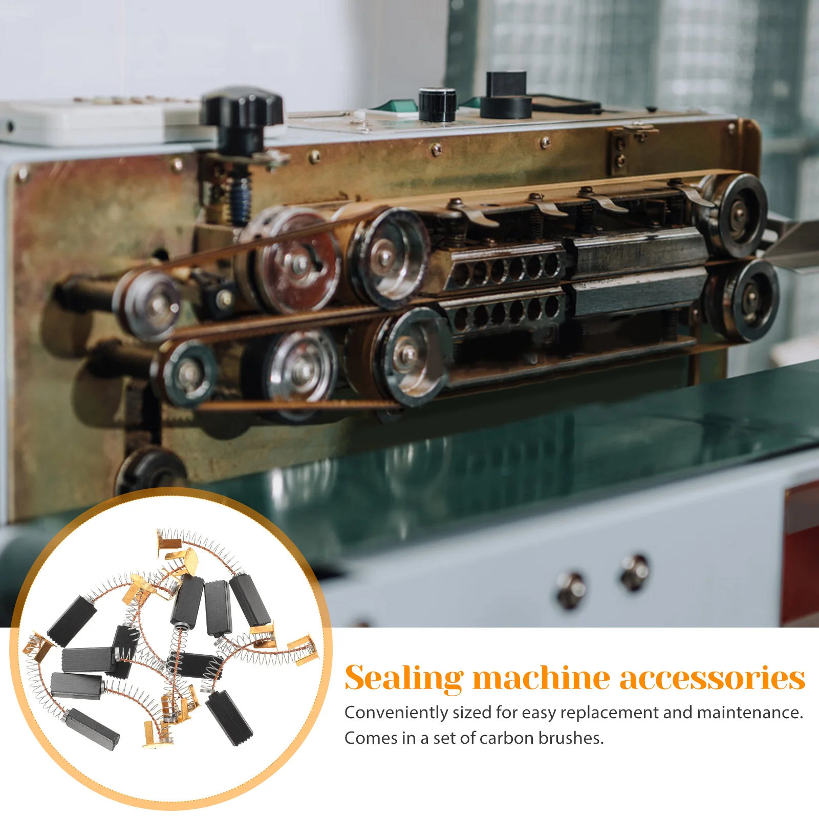 

10Pcs Motor Carbon Brushes High-Wear Replacement Carbon Brush for Sealing Machines Film Sealing Accessories Electric Power Tool