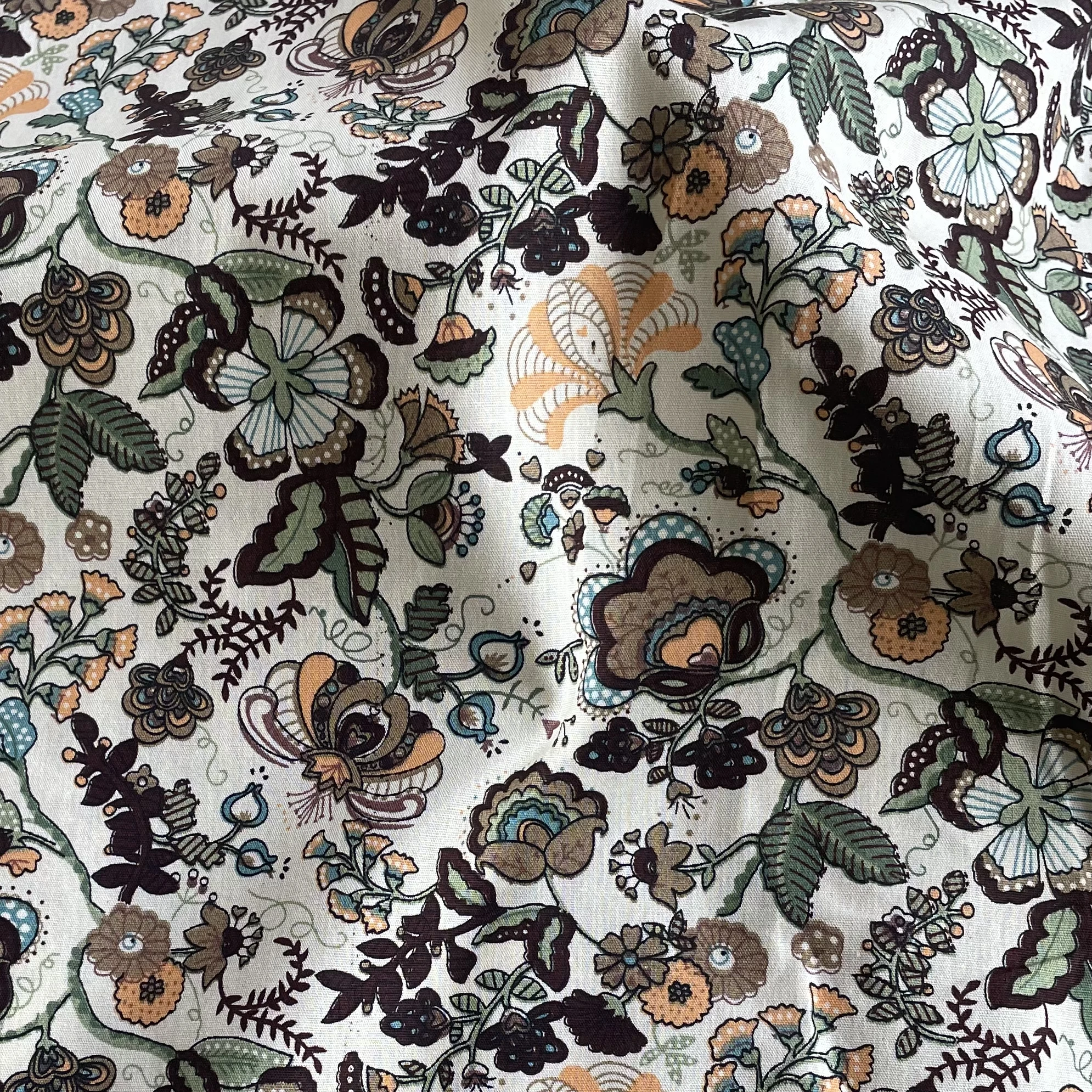 145X50cm Abstract Dark Green Floral Plants 40S Tissun Liberty Fabric For Kids Baby Sewing Cloth Dresses Skirt DIY Handmade