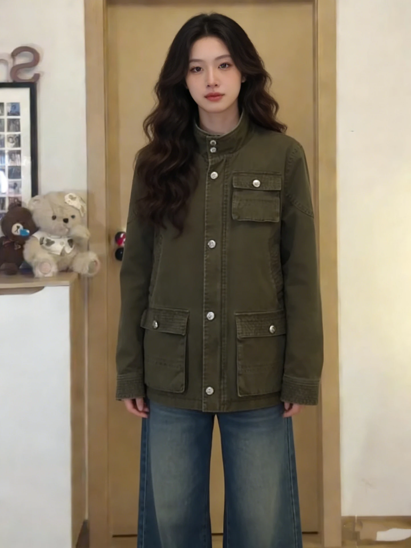 

Американская ретро-куртка в стиле Heavy Du Multi, женская свободная красивая весенняя верхняя одежда для повседневной носки