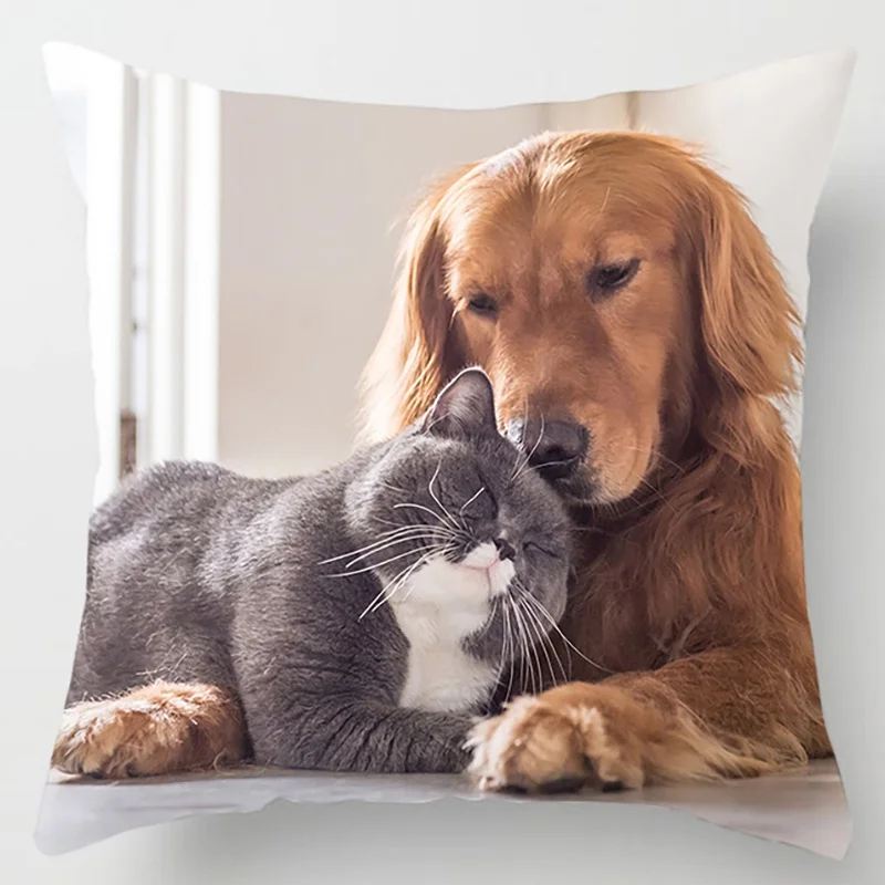 Cute Pet Cat Series Printed Pattern Cushion Cover for Home Living Room Sofa Office Decoration Square Pillow