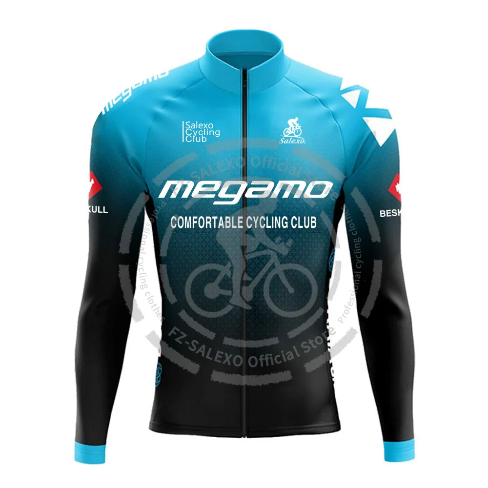 2025 Megamo Men Long Sleeve Spring Autumn Bib Pants Cycling Jersey Set Ropa Ciclismo Bicycle Clothing Bike Jersey Bike Uniform