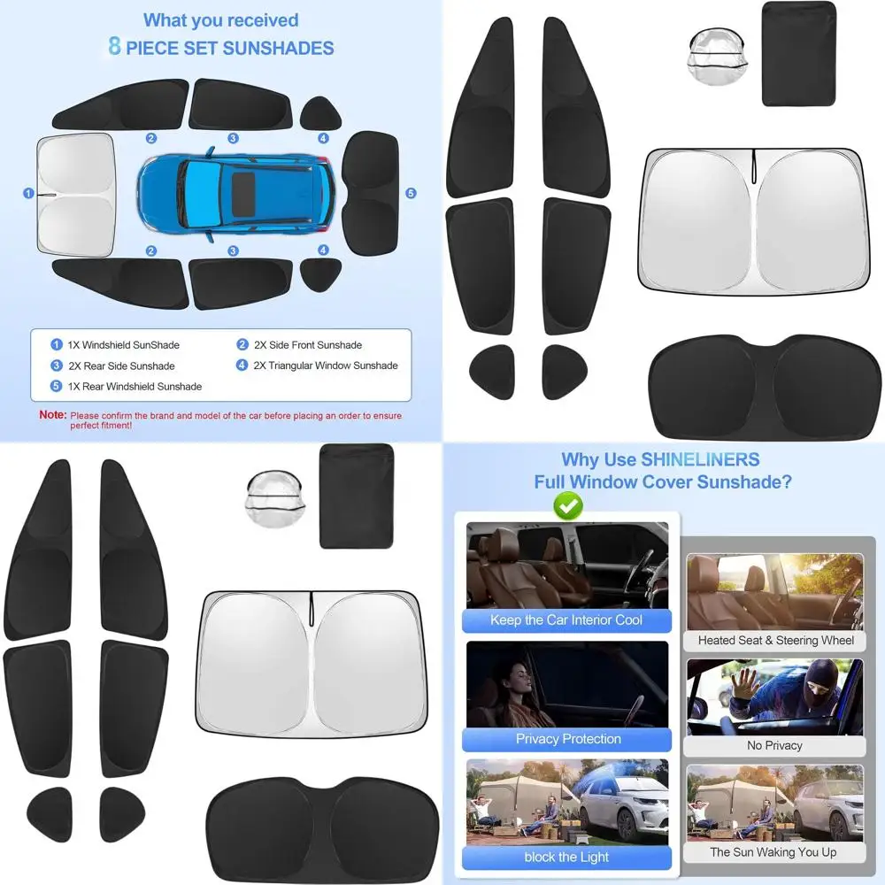 

Subaru Crosstrek 2018-2023 Car Window Sunshades, Full Coverage UV Protection, Privacy & Camping Use