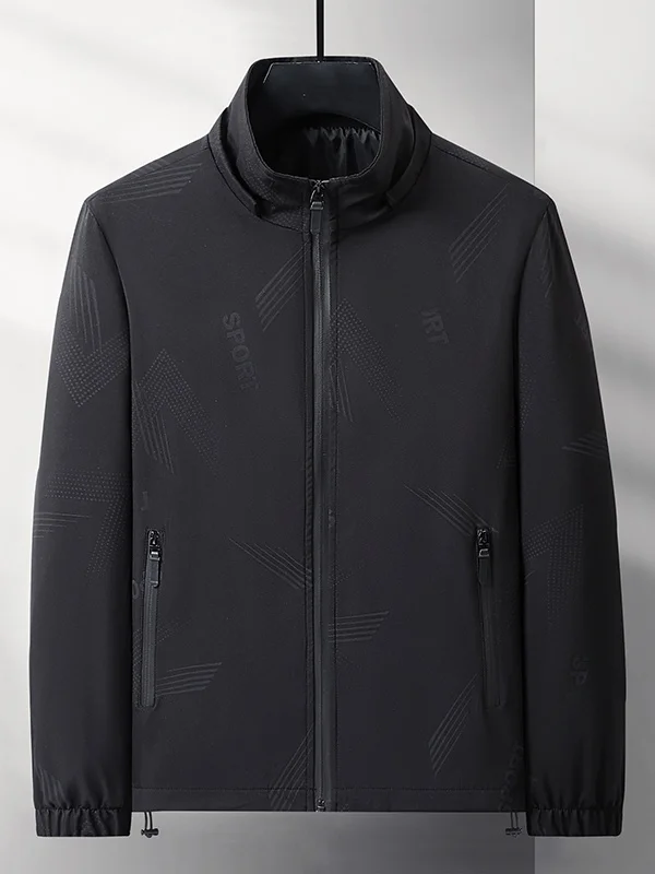 

Trendy Men's Hooded Jaet Spor Windproof Casual Spring Autumn Loose Fit Korean Sle Outerwear Polyester Nylon Cosite F...