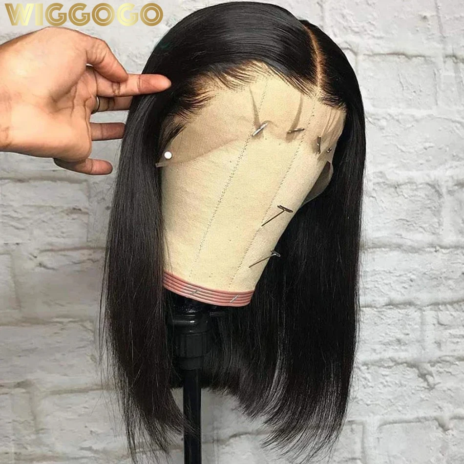 Wiggogo Short Bob Wigs Straight Frontal Wig Hd Lace Wig Hd Lace Frontal Wig 4X4 Closure Wigs 13X4 Lace Front Human Hair Wig