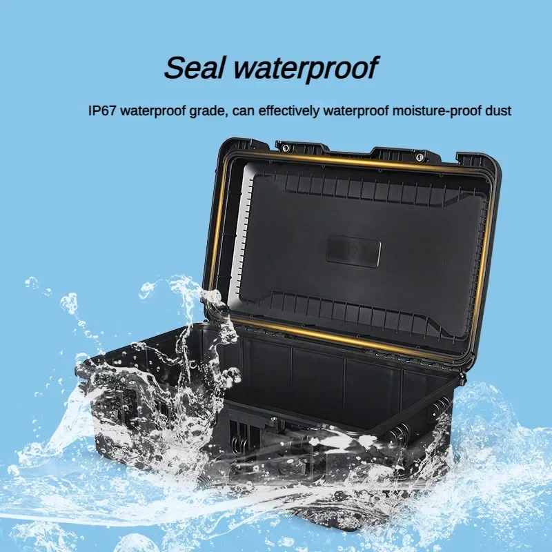 Waterproof Plastic Tool Organizer Case Electricians Multifunction Camping Tool Case Storage Box Wheels Portable Tools Packaging