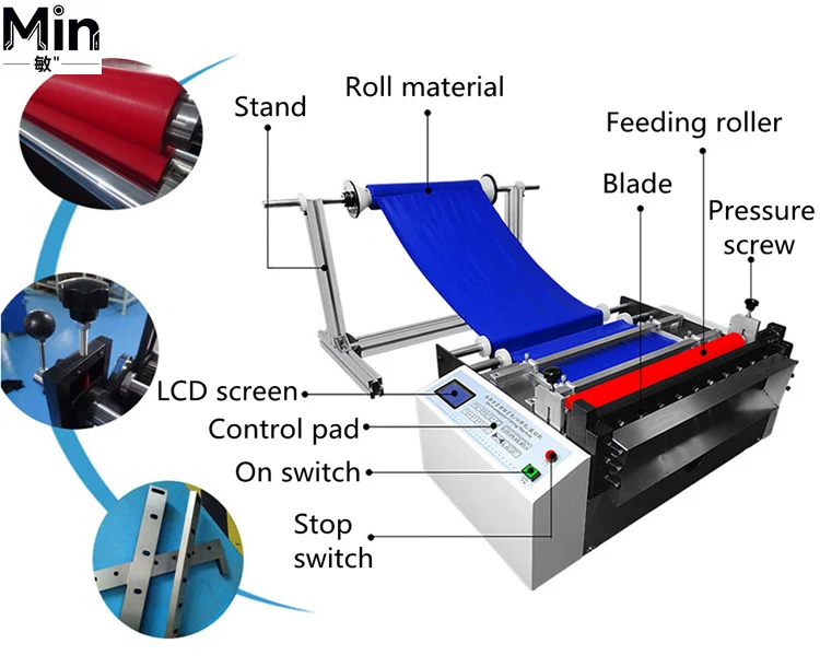 

SG-YHD-500 500mm Desktop Automatic Roll to Sheet Cutter for PVC PE Aluminum Film Paper