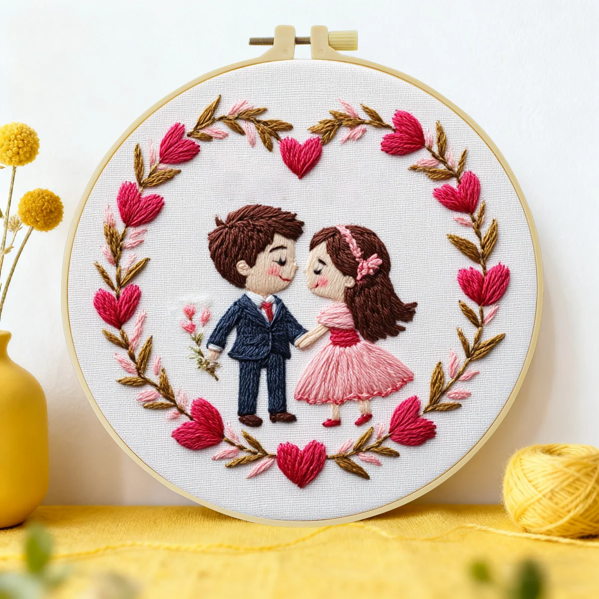 

1pc 20X20CM/15X15CM 7.87/6.3inch Embroidery Starter Kit DIY kit Home Decor，Wedding，Embroidery kit