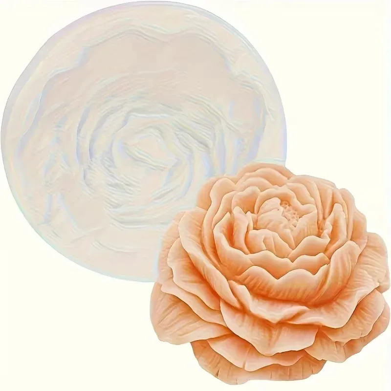 

2026 Latest Models Large Peony Lotus Candle Mold DIY Handmade Soap Paste Silicone Mold Candle Making Supplies Fondant Chocolate