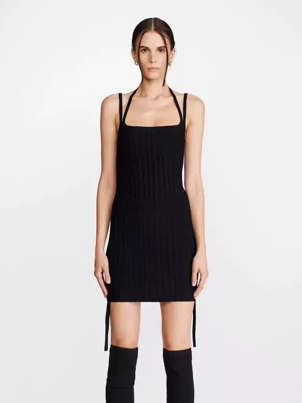 

Вязаный топ с деконструктивным дизайном, двойными бретелями и поддержкой для спины, белый, для повседневной носки